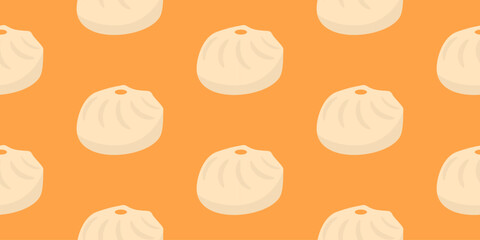 steamed bun chinese food pattern background. Baozi pattern illustration. steamed stuffed buns pattern background. 