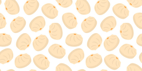 steamed bun chinese food pattern background. Baozi pattern illustration. steamed stuffed buns pattern background. 