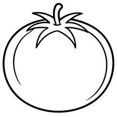 Simple Tomato Vector Outline