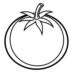 Simple Tomato Vector Outline