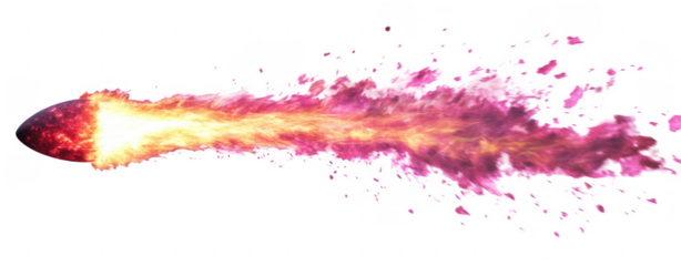 Pink and Orange Energy Blast, Fire Trail Effect