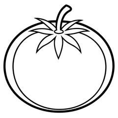 Simple Tomato Vector Outline
