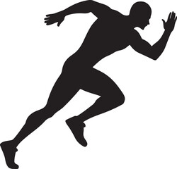 Silhouette of a Sprinter in Action - Dynamic Running Pose