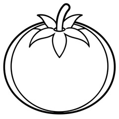Simple Tomato Vector Outline