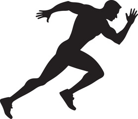 Silhouette of a Sprinter in Action - Dynamic Running Pose