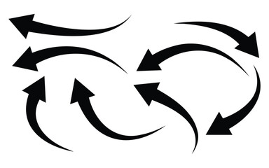 Directional arrow icon set vector on white background. black white arrow symbol vector illustration