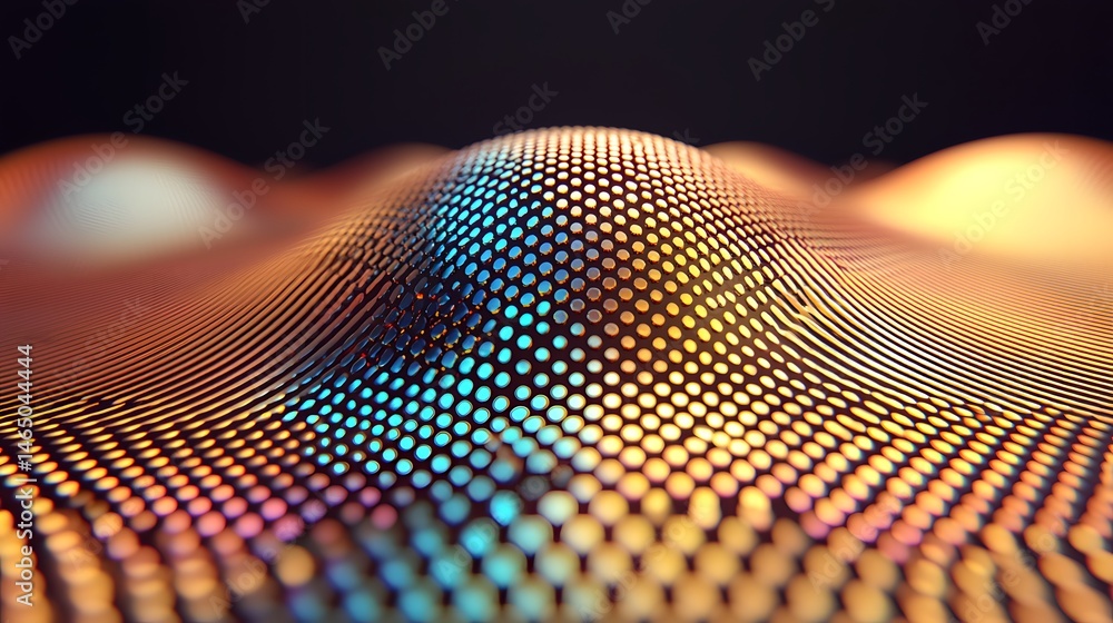 Poster abstract shimmering mesh pattern with rainbow colors