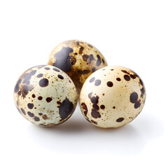 Obraz premium Fresh quail eggs isolated on white background