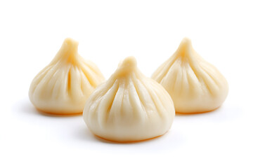 Fresh steamy modak dumpling isolated on white background