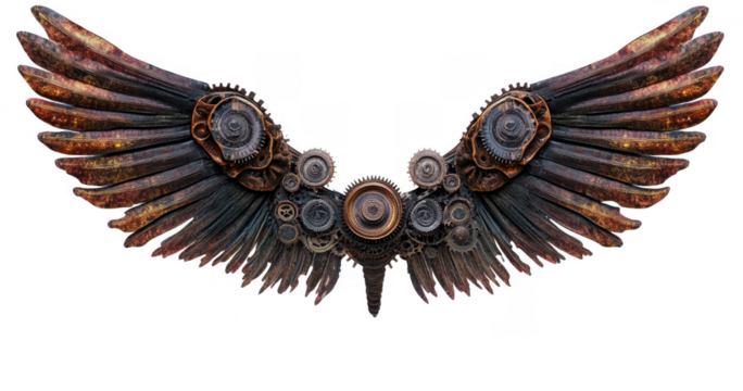 Steampunk Wings, Mechanical Bird Wings Design - Powered by Adobe