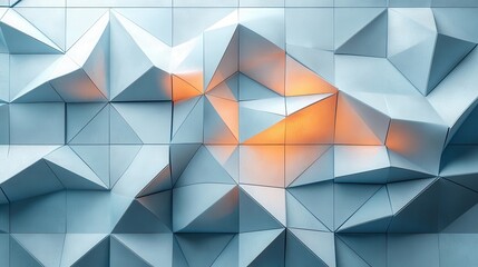 Obraz premium Abstract geometric wall design with light