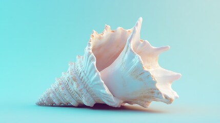 Obraz premium Elegant seashell on a pastel background
