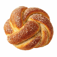 Fototapeta premium Sesame Seed Knot Bread, Delicious Baked Good, Golden Brown Crust, Bakery Item