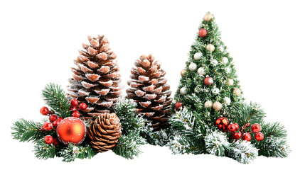 Cones and Christmas tree Transparent Image
