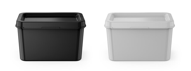 Plastic Container Mockup 3D Rendering Isolated Background