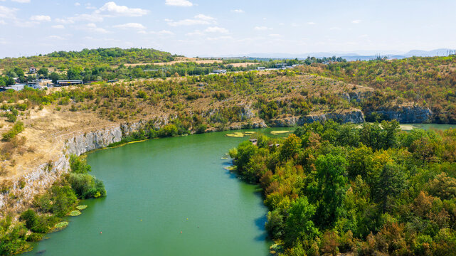 Aerial view of Iskar Panega Geopark, Bulgaria