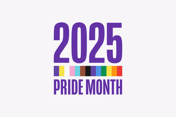 Pride Month. June. Holiday concept. Template for background, banner, card, poster with text. Vector EPS10 illustration.
