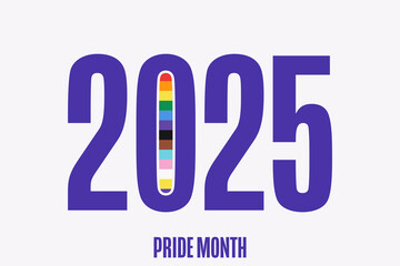 Pride Month. June. Holiday concept. Template for background, banner, card, poster with text. Vector EPS10 illustration.