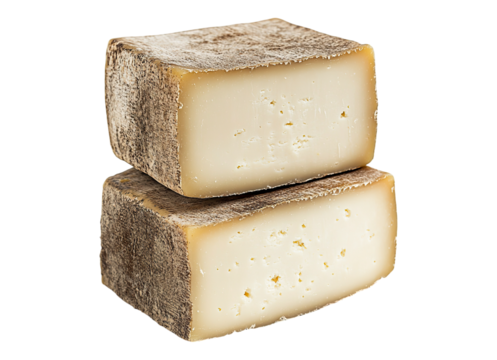 Two stacked cheese blocks