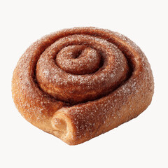 Fototapeta premium Delicious Cinnamon Roll with Sugar Glaze, Close-up Studio Shot