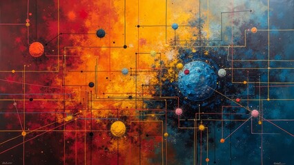 Abstract Art Drawing with a Sense of Technology