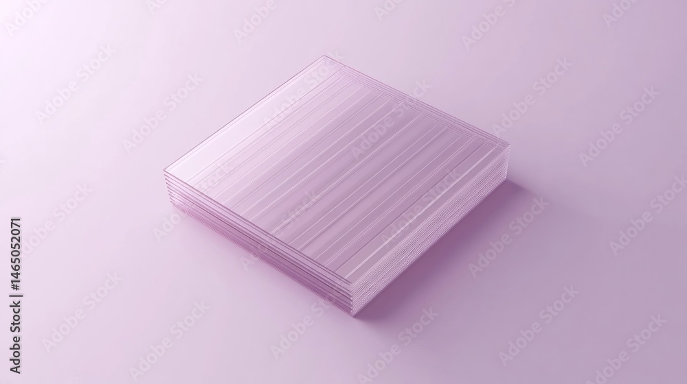 Poster translucent square box with textured lines