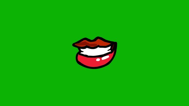 Cartoon Female Mouth Lip Sync On Green Screen 2D Animation | loopable animation sync | female, cartoon lip sync | speaking mouth lip | cartoon mouth lip sync