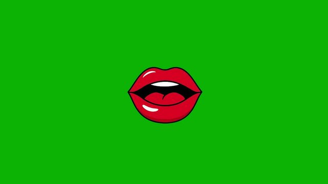 Cartoon Female Mouth Lip Sync On Green Screen 2D Animation | loopable animation sync | female, cartoon lip sync | speaking mouth lip | cartoon mouth lip sync