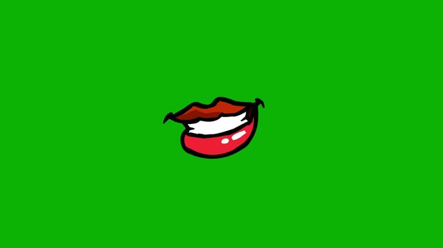 Cartoon Female Mouth Lip Sync On Green Screen 2D Animation | loopable animation sync | female, cartoon lip sync | speaking mouth lip | cartoon mouth lip sync
