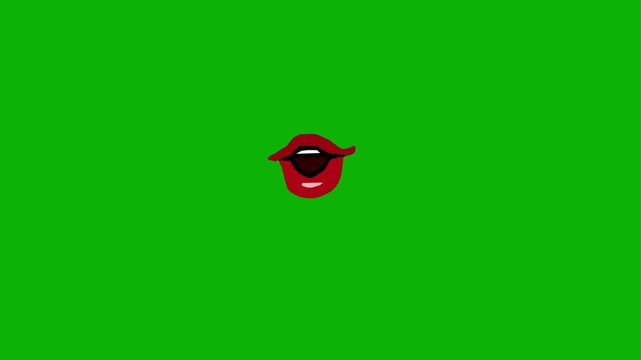 Cartoon Female Mouth Lip Sync On Green Screen 2D Animation | loopable animation sync | female, cartoon lip sync | speaking mouth lip | cartoon mouth lip sync