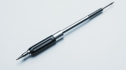 A disassembled ballpoint pen, showcasing its internal components