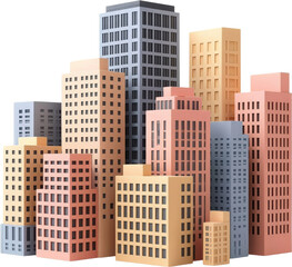 Fototapeta premium Modern Cityscape Digital Illustration