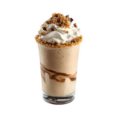 Delicious chocolate chip cookie crumble milkshake in a glass
