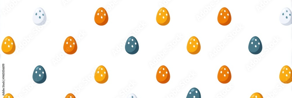 Aufkleber Symmetrical Flat Pattern Featuring Colorful Small Egg Icons on a White Background for Playful Designs Generative AI