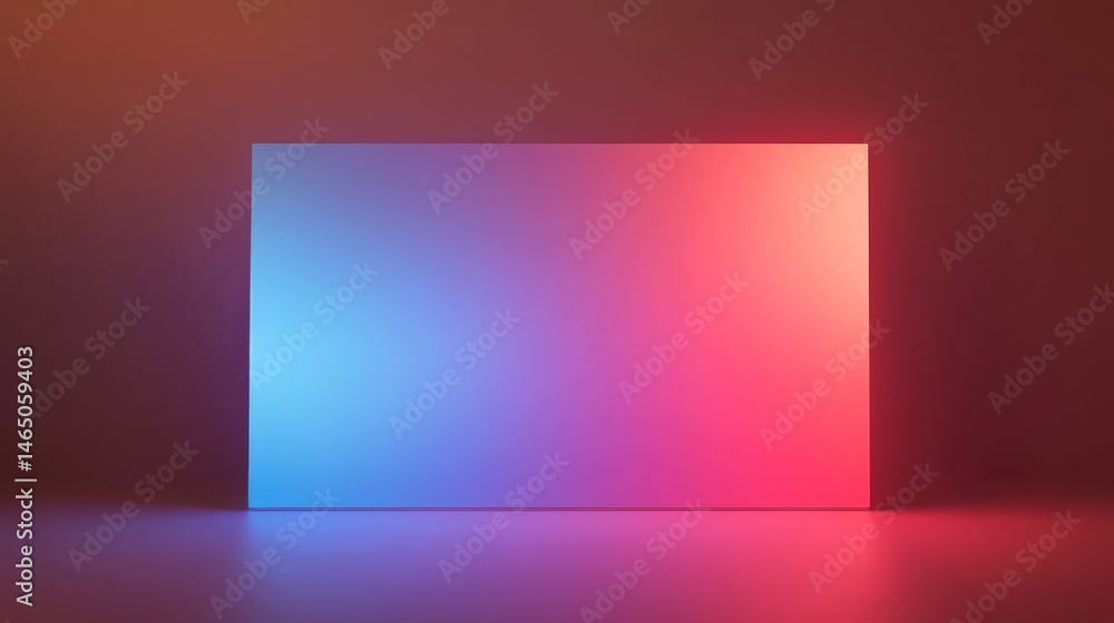 Poster empty, illuminated, rectangular display