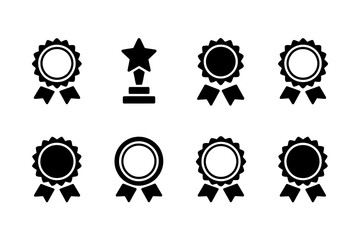 Award trophy and badges achievement vector design