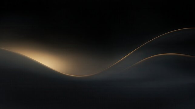 an abstract, minimal mac osx style desktop wallpaper with subtle, soft, smooth gradients, very subdued hues, bright, light, mostly black with little golden.