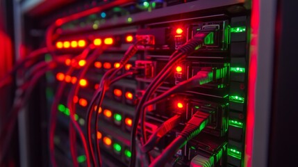 High-tech data center operations a close-up on digital infrastructure & connectivity