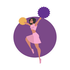 Cheerleader Performing with Pom Poms