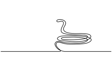 Snake in one continuous line. One line drawing, minimalism. Vector illustration.