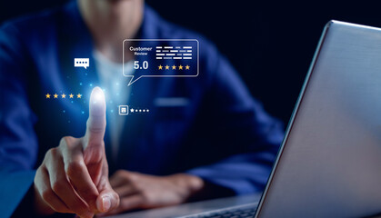 Online customer satisfaction survey feedback and ratings for business success, Quality service evaluation positive customer reviews.