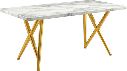 Modern Marble Dining Table with Gold Legs