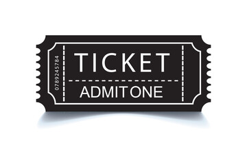 Ticket icon on white background .Vector Ticket and Coupon Icon. Ticket icon with shadow. vector illustrator.