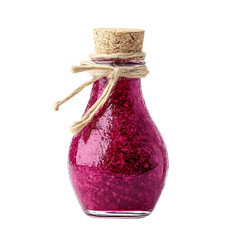 Bottle of Pink Bath Salts Isolated on Transparent Background