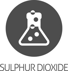 A laboratory glass beaker chemistry icon concept. Possibly an icon for the sulphur dioxide allergen or allergy.