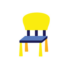 Simple Colorful Children's Chair Vector Illustration