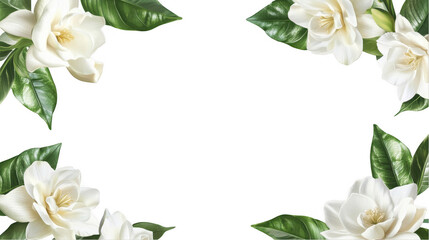 Elegant Gardenia Flower Frame
