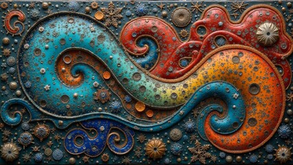 Abstract Art of Blue Patterns