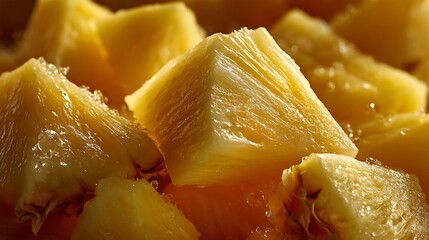 Pineapple chunks glistening