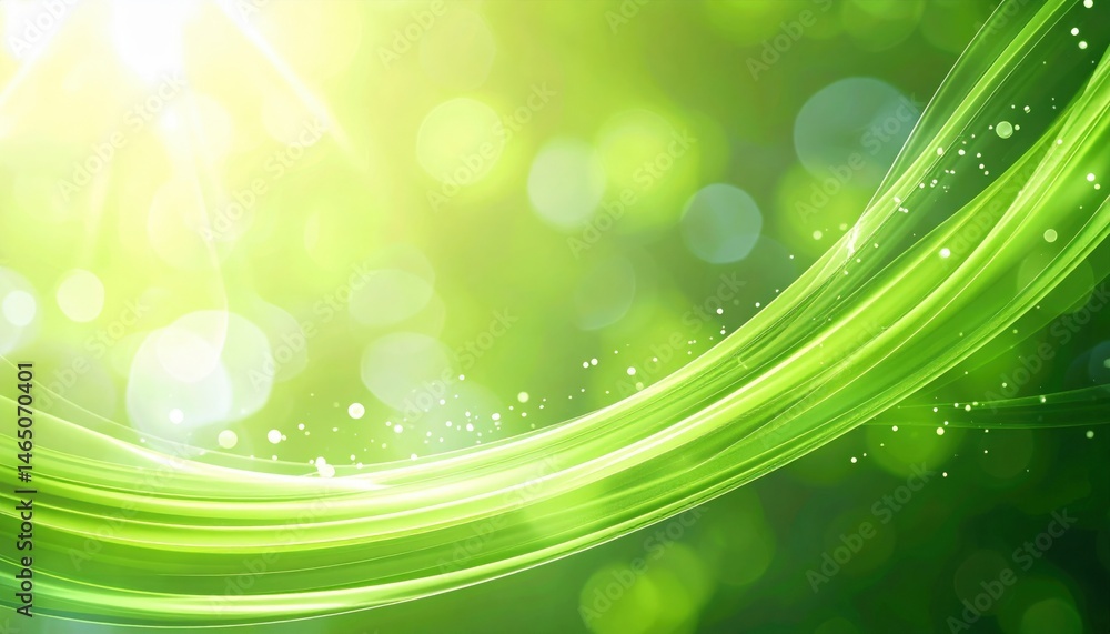 Poster dynamic green swirls nature abstract image natural environment close-up view visual concept for sere